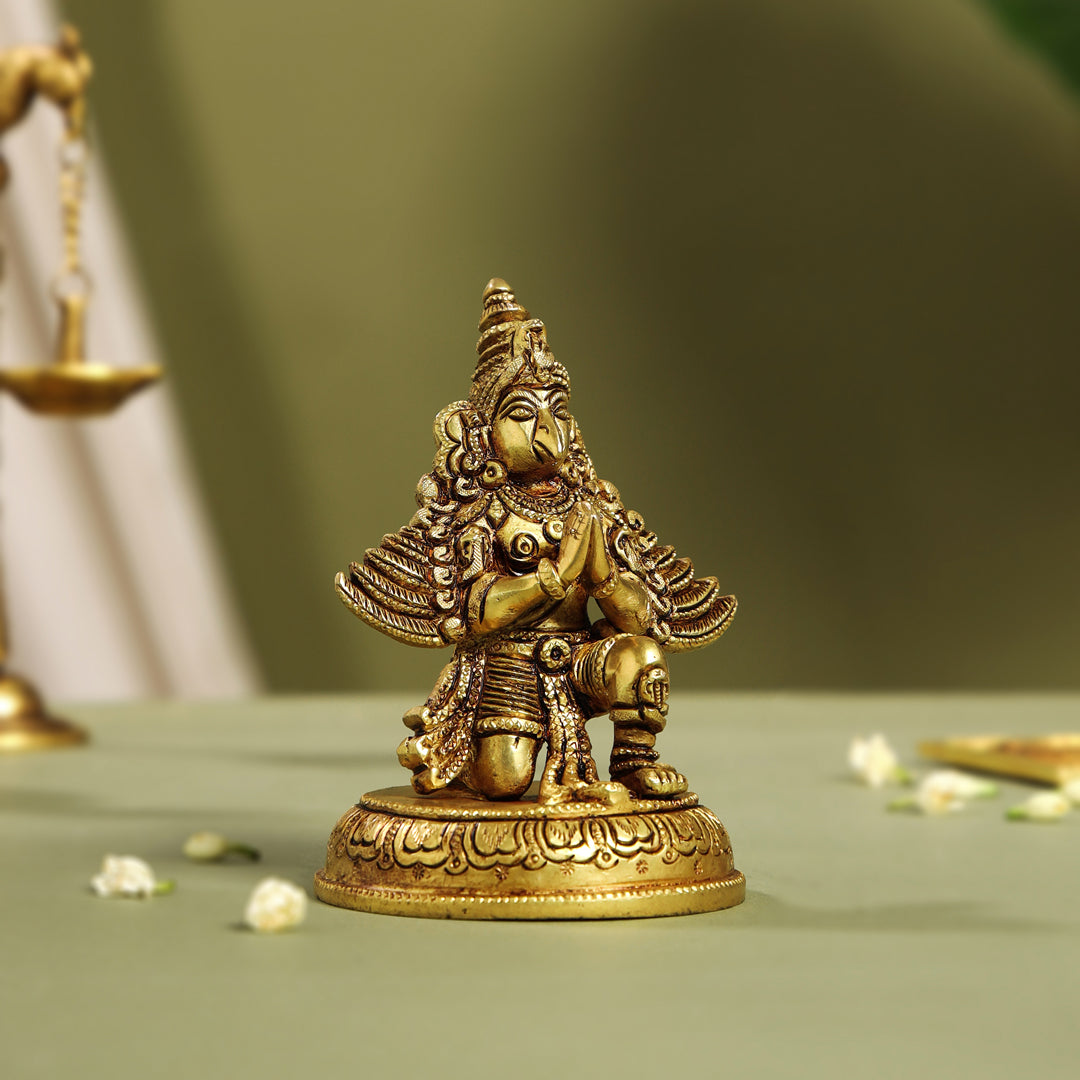 Brass Sitting Garuda Idol (5.5 Inch) Vedansh Craft