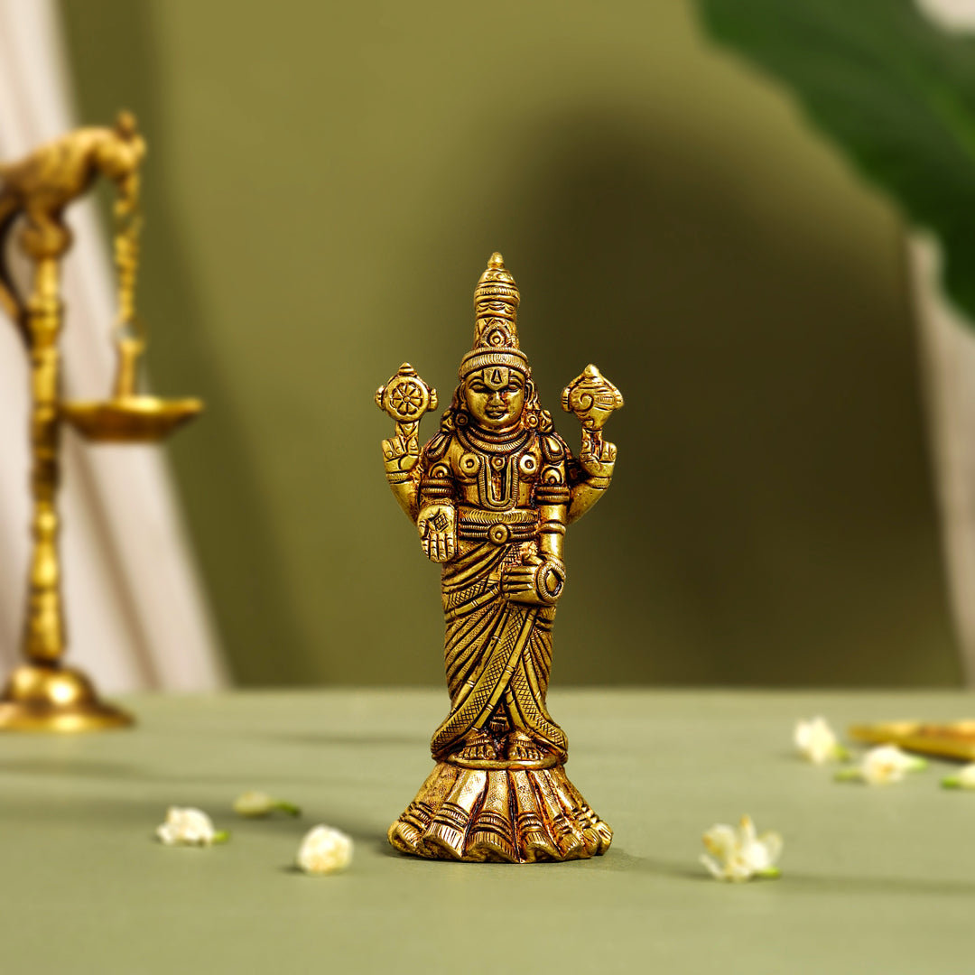 Brass Tirupati Balaji/Venkateshwar Idol Table Top Vedansh Craft
