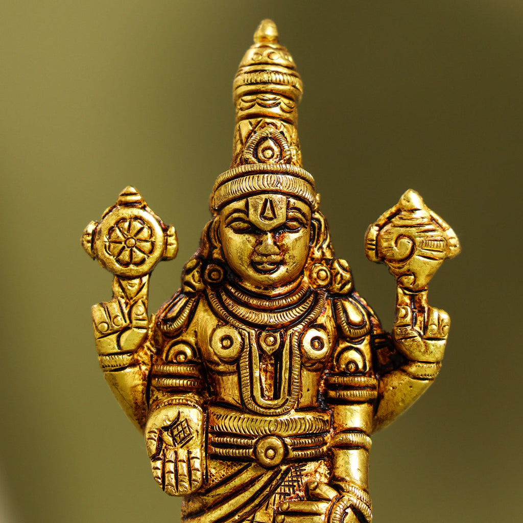 Brass Tirupati Balaji/Venkateshwar Idol Table Top Vedansh Craft