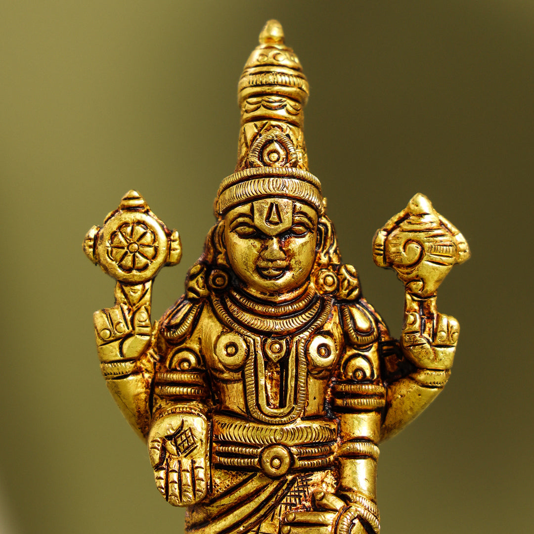 Brass Tirupati Balaji/Venkateshwar Idol Table Top Vedansh Craft