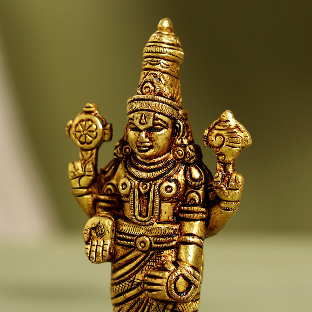 Brass Tirupati Balaji/Venkateshwar Idol Table Top Vedansh Craft