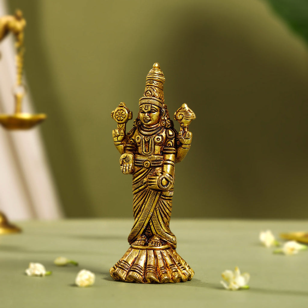 Brass Tirupati Balaji/Venkateshwar Idol Table Top Vedansh Craft