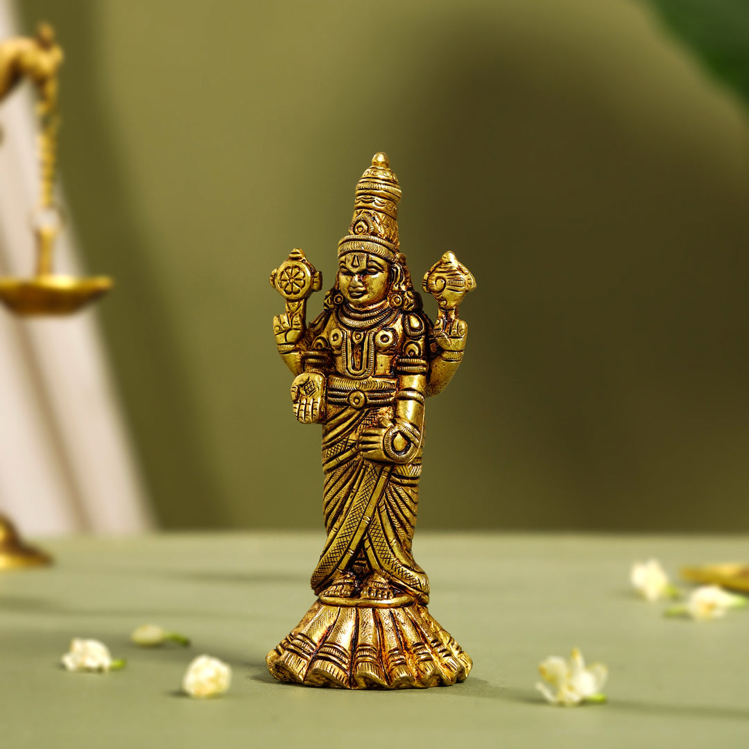 Brass Tirupati Balaji/Venkateshwar Idol Table Top Vedansh Craft