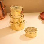 Brass Ladoo Box With Lid Vedansh Craft