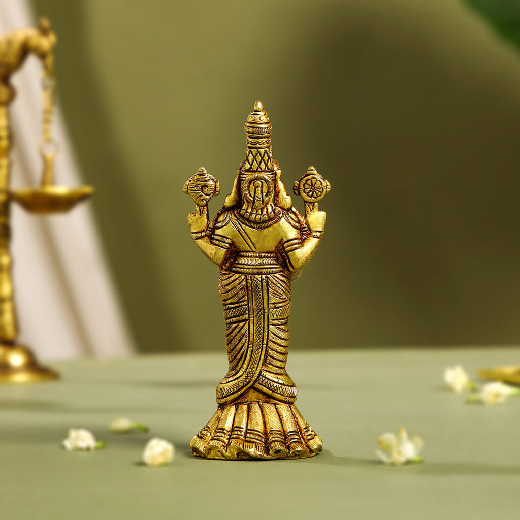 Brass Tirupati Balaji/Venkateshwar Idol Table Top Vedansh Craft