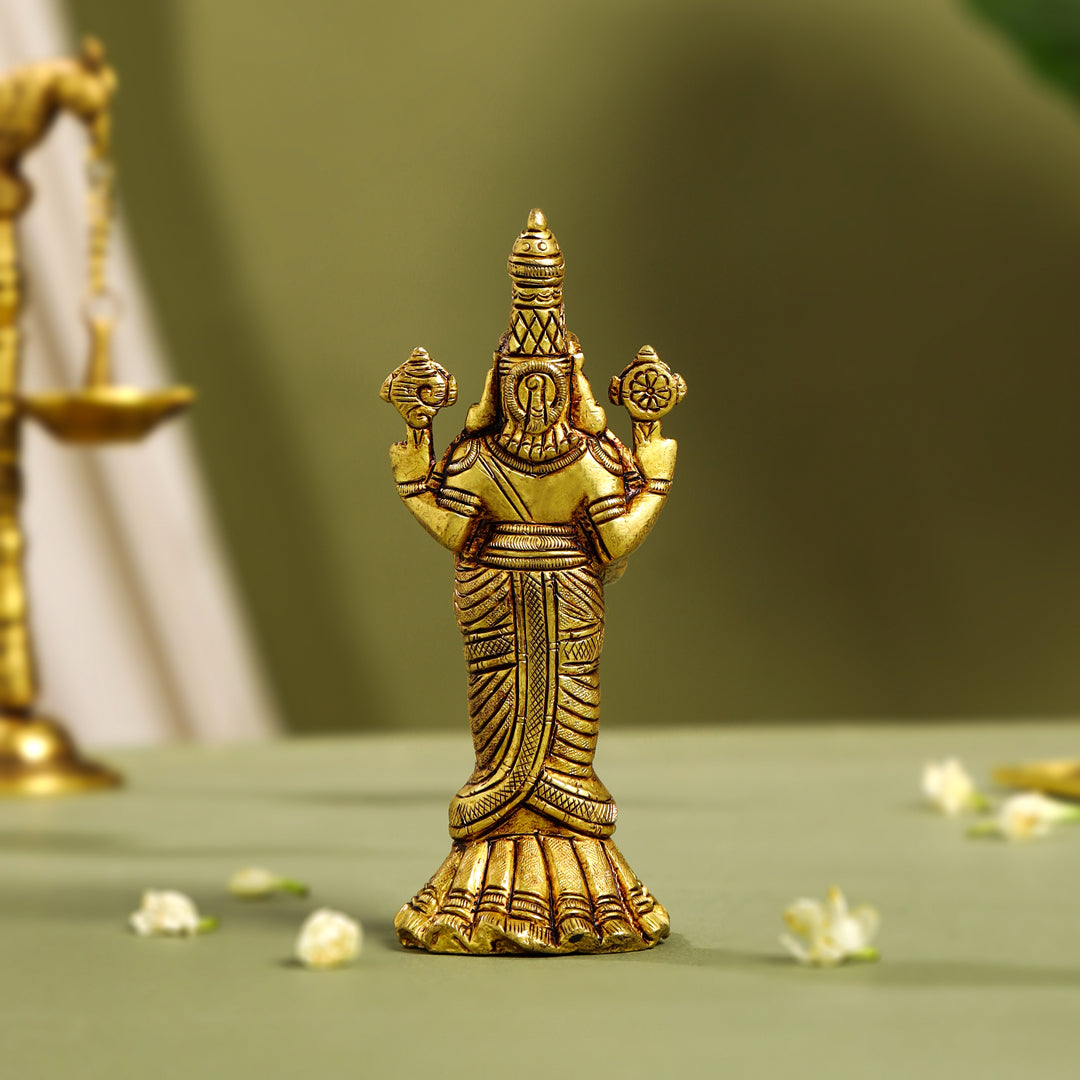 Brass Tirupati Balaji/Venkateshwar Idol Table Top Vedansh Craft