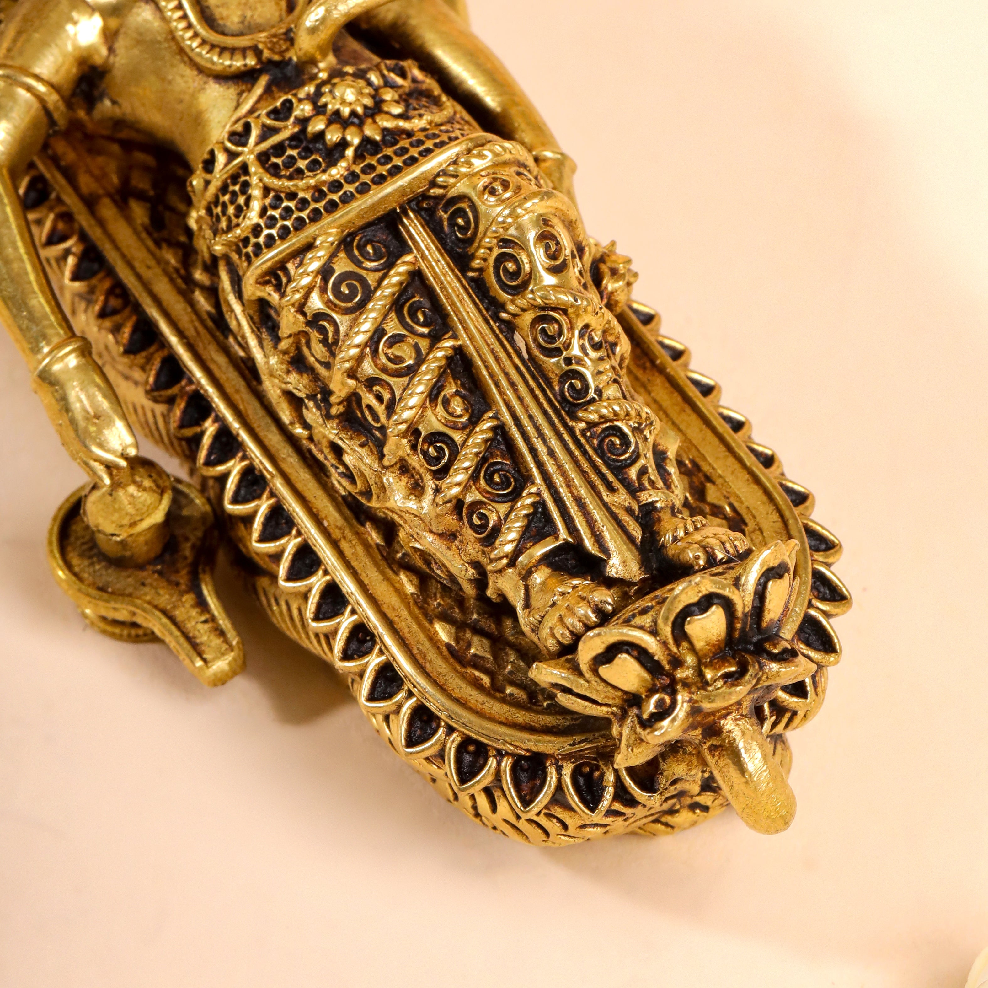 Brass Superfine Vishnu On Sheshnaag Statue (3 Inch) Vedansh Craft