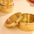 Brass Ladoo Box With Lid Vedansh Craft