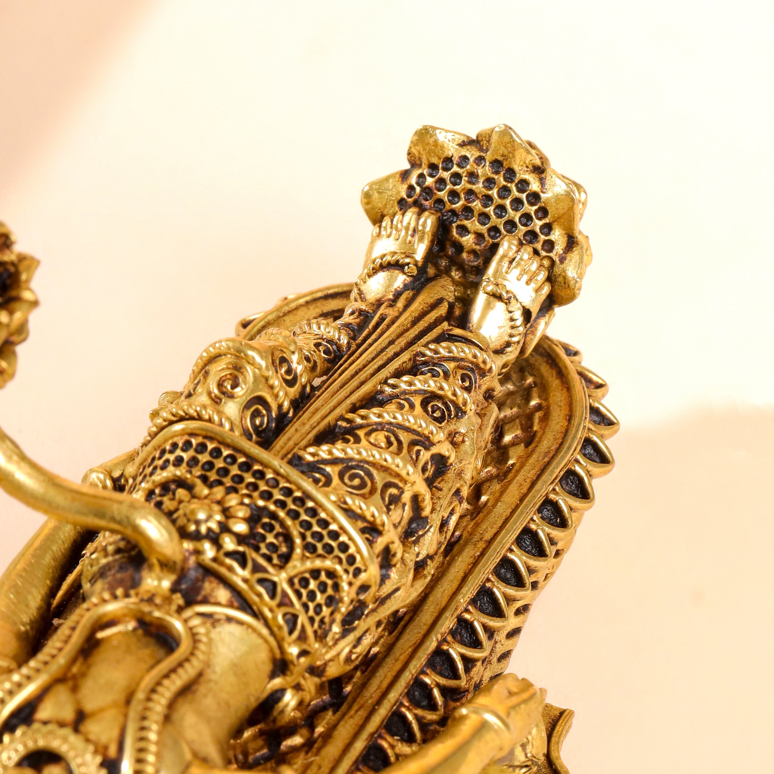 Brass Superfine Vishnu On Sheshnaag Statue (3 Inch) Vedansh Craft