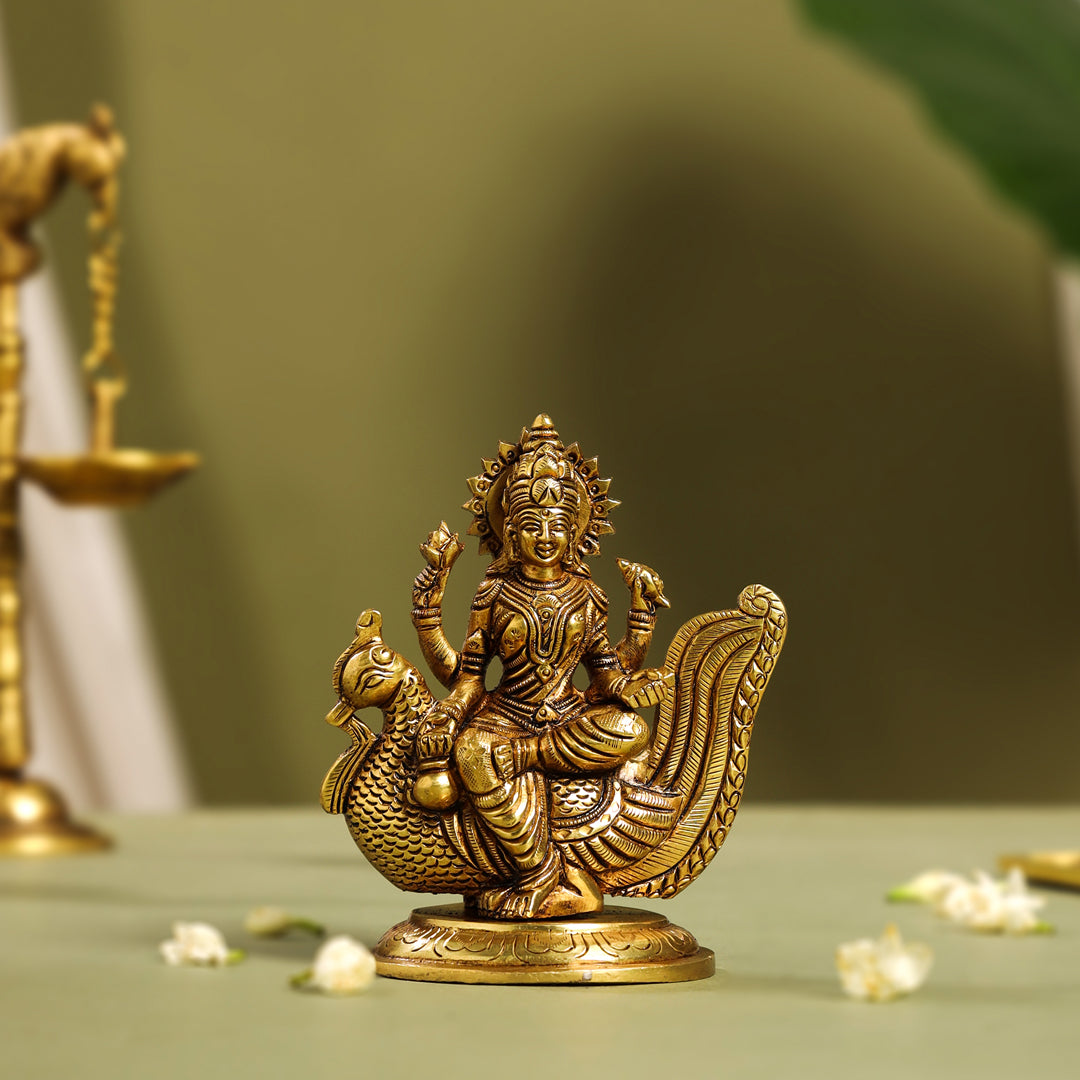 Brass Superfine Gayatri Devi Idol (4.5 Inch) Vedansh Craft