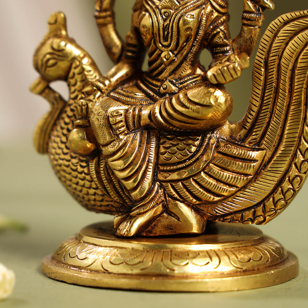 Brass Superfine Gayatri Devi Idol (4.5 Inch) Vedansh Craft