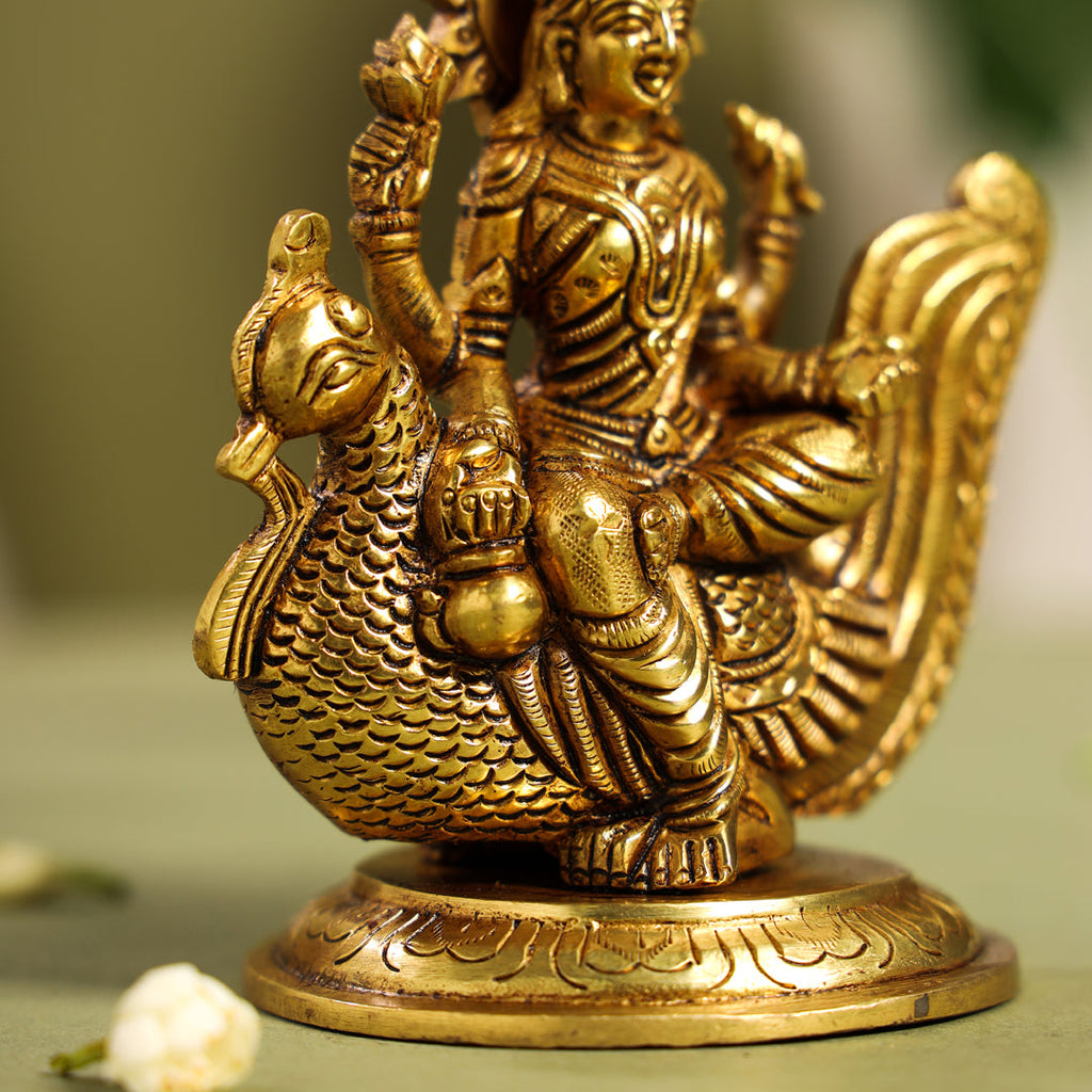 Brass Superfine Gayatri Devi Idol (4.5 Inch) Vedansh Craft