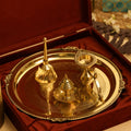 Brass Pooja Thali, Handbell, Agardan & Diya Gift Hamper Vedansh Craft
