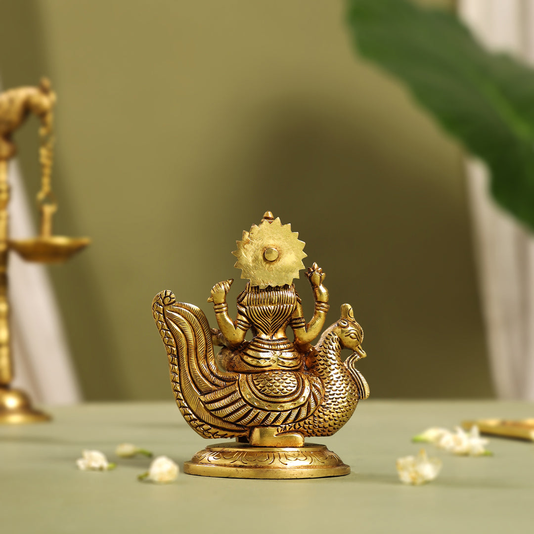 Brass Superfine Gayatri Devi Idol (4.5 Inch) Vedansh Craft