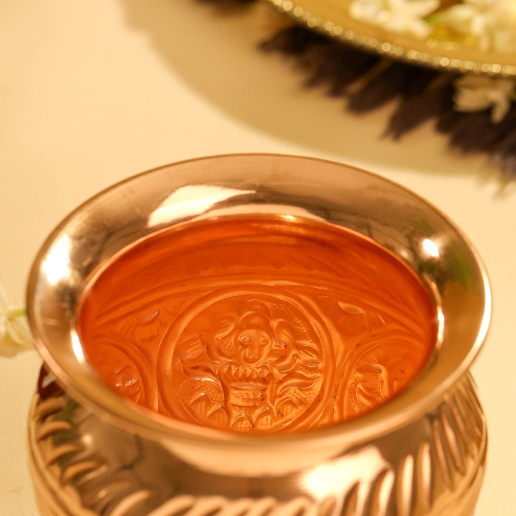 Copper Ashtalakshmi Pooja Kalash (4.2 Inch) Vedansh Craft