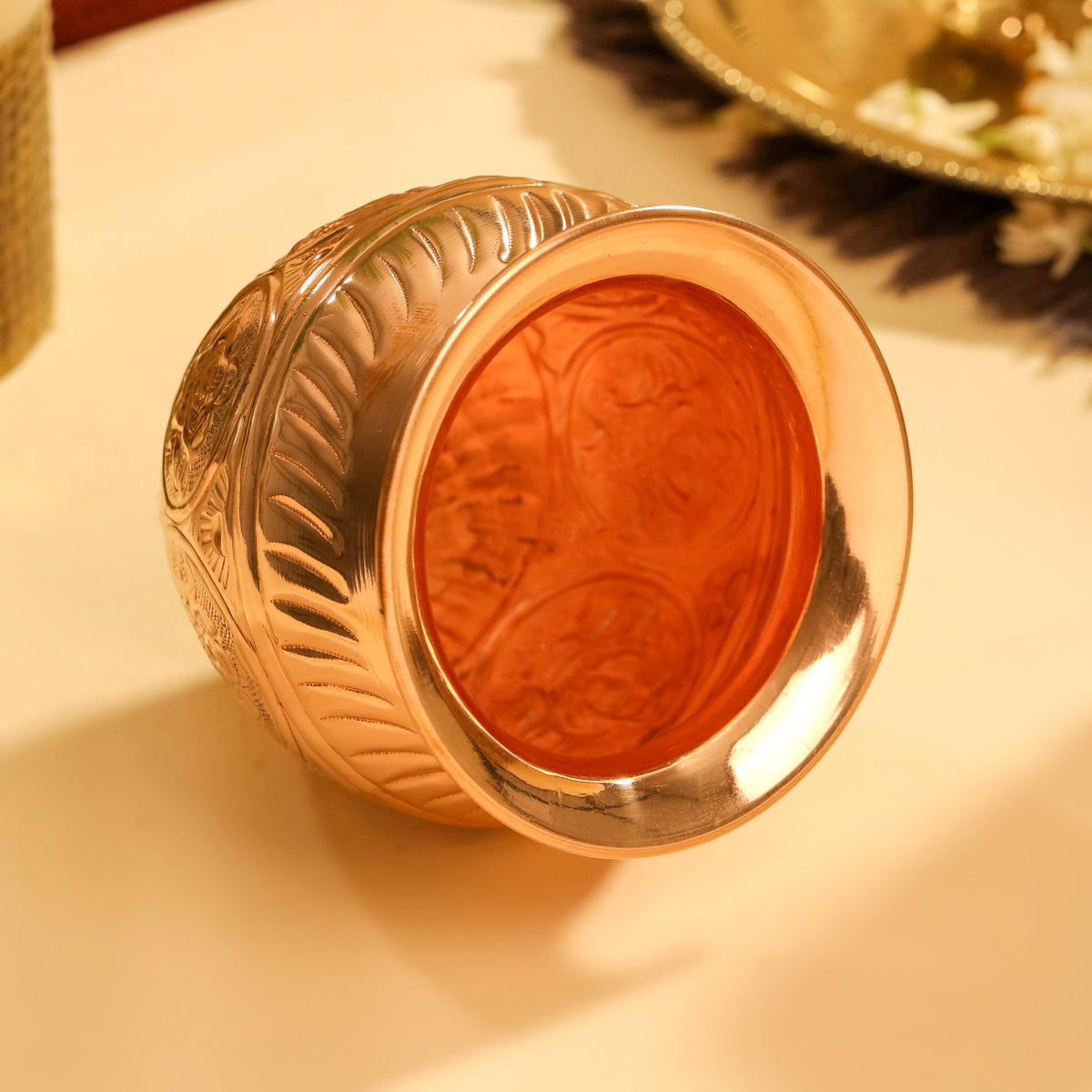 Copper Ashtalakshmi Pooja Kalash (4.2 Inch) Vedansh Craft
