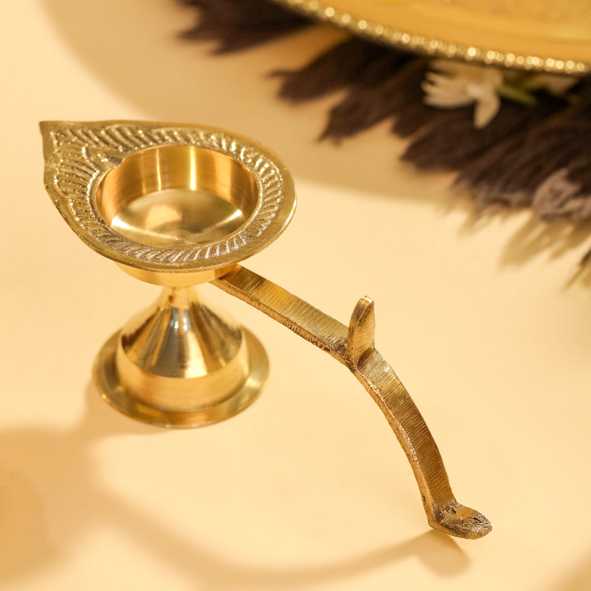 Brass Pooja Thali, Handbell, Agardan & Diya Gift Hamper Vedansh Craft