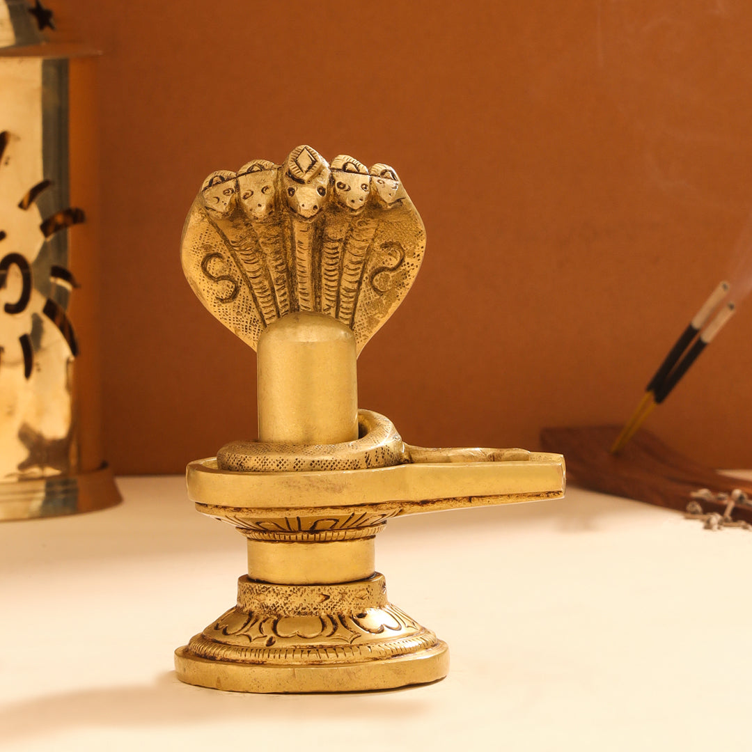 Brass Shivling/Shivlingam Idol (4.5 Inch) Vedansh Craft