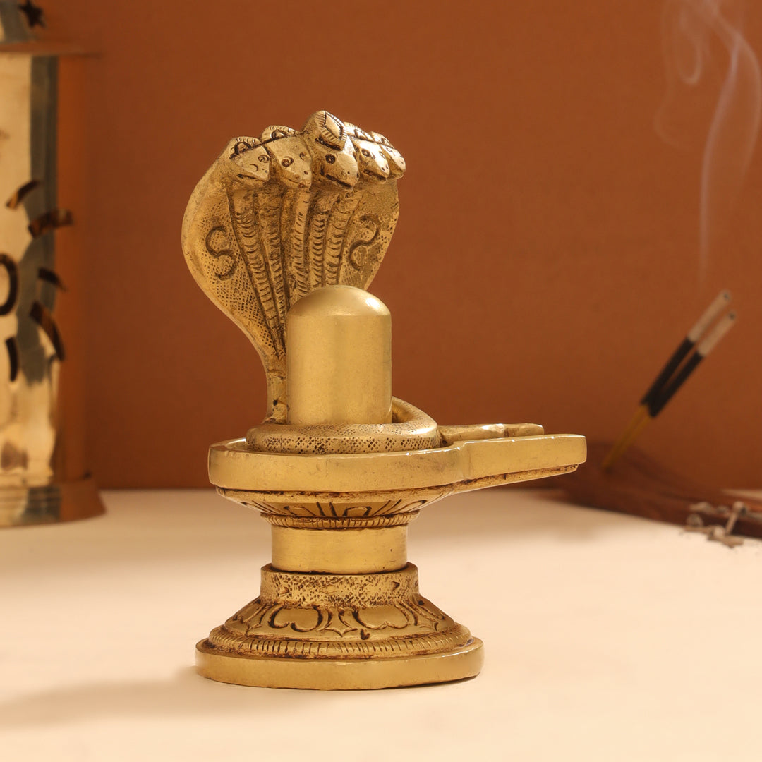 Brass Shivling/Shivlingam Idol (4.5 Inch) Vedansh Craft