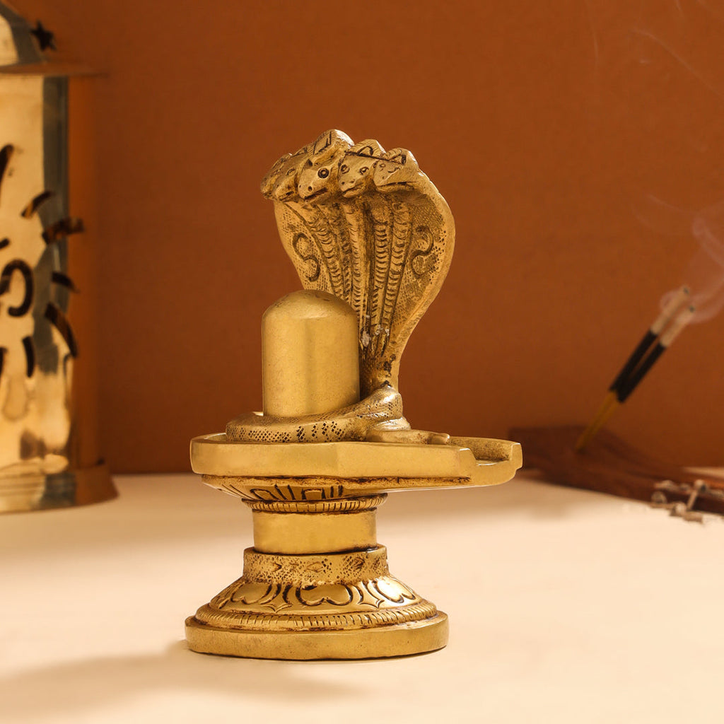 Brass Shivling/Shivlingam Idol (4.5 Inch) Vedansh Craft