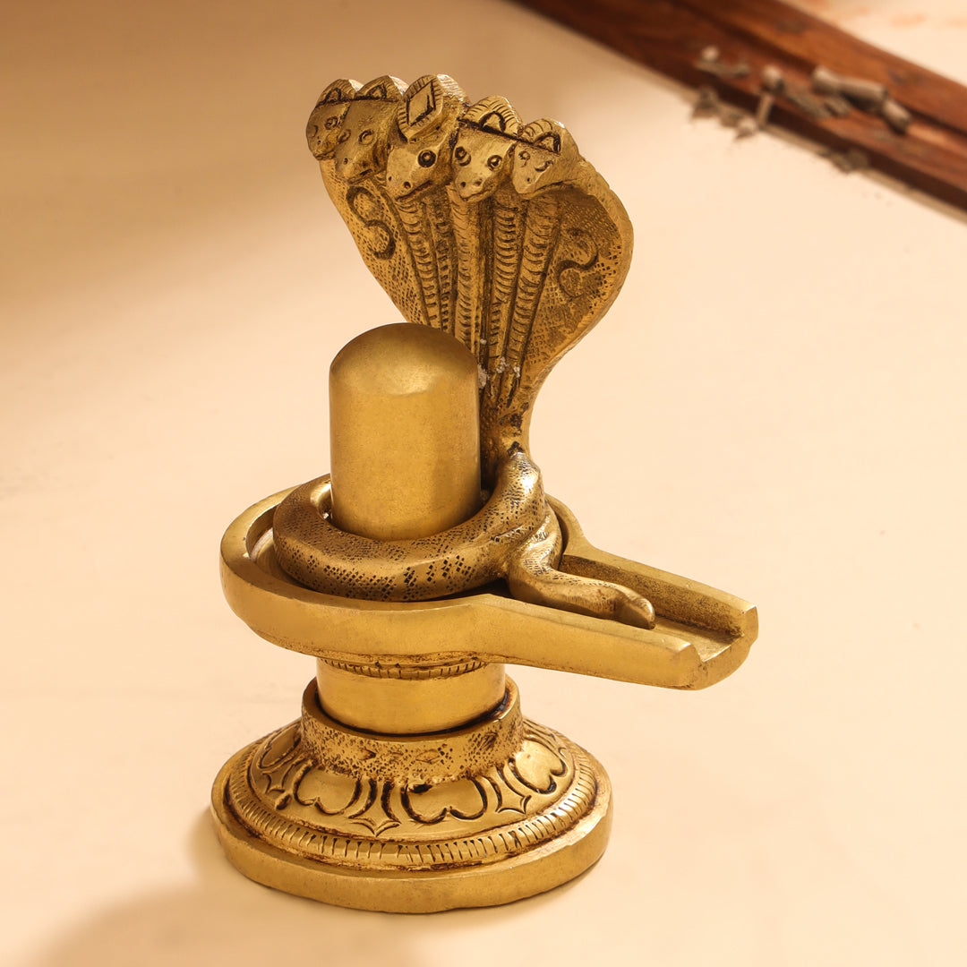 Brass Shivling/Shivlingam Idol (4.5 Inch) Vedansh Craft