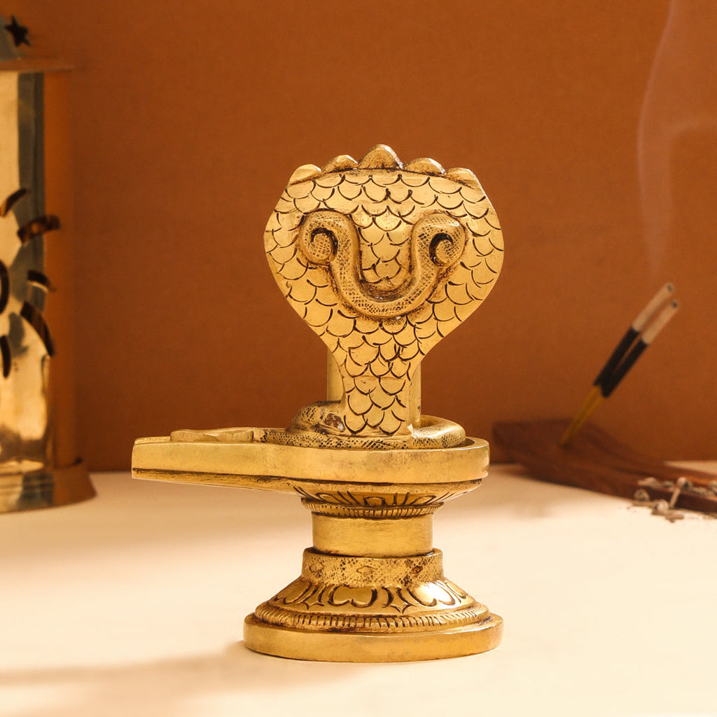 Brass Shivling/Shivlingam Idol (4.5 Inch) Vedansh Craft