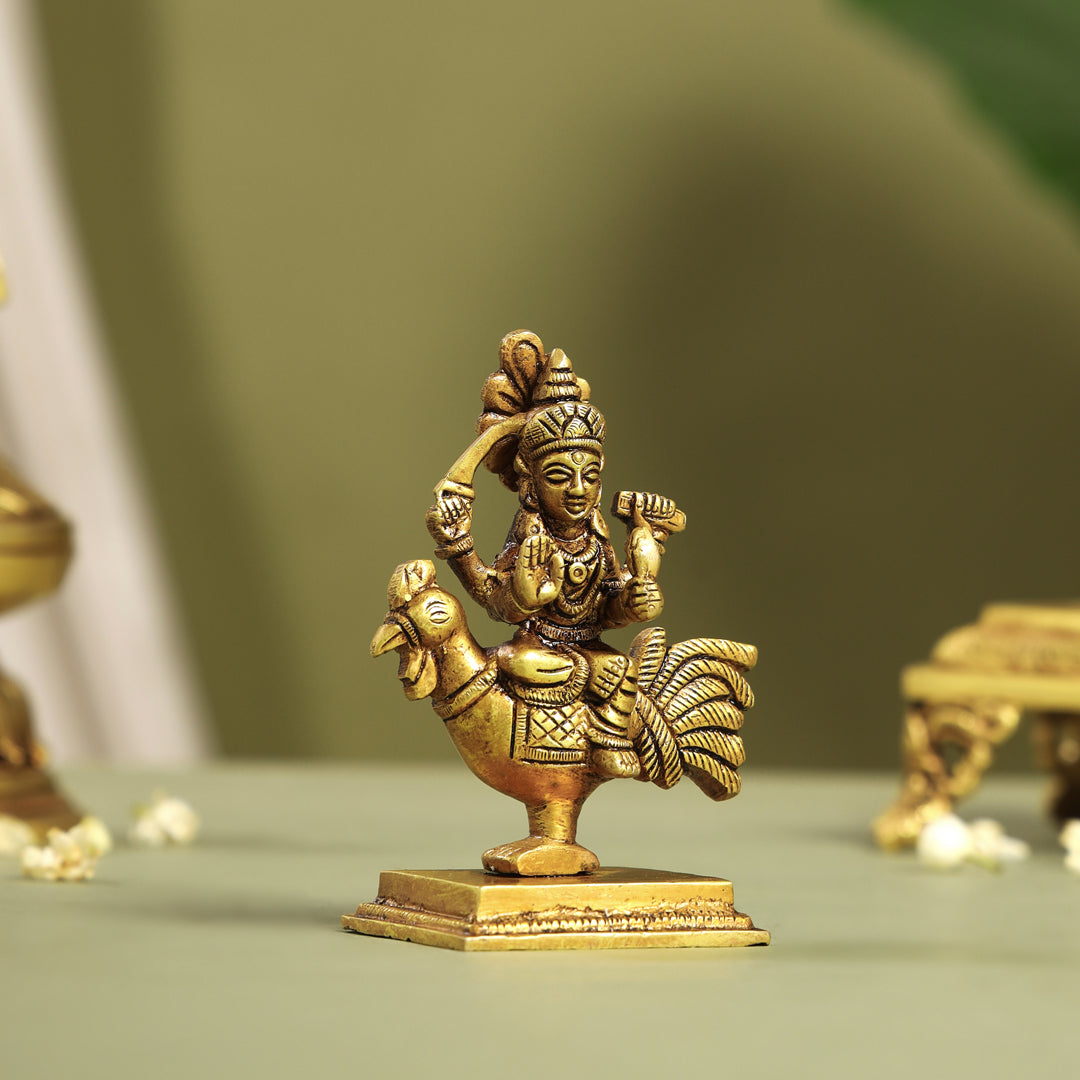 Brass Bahuchara Mata Idol (4.5 Inch) Vedansh Craft