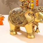 Brass Ashtalakshmi Elephant Statue (12 Inch) Vedansh Craft