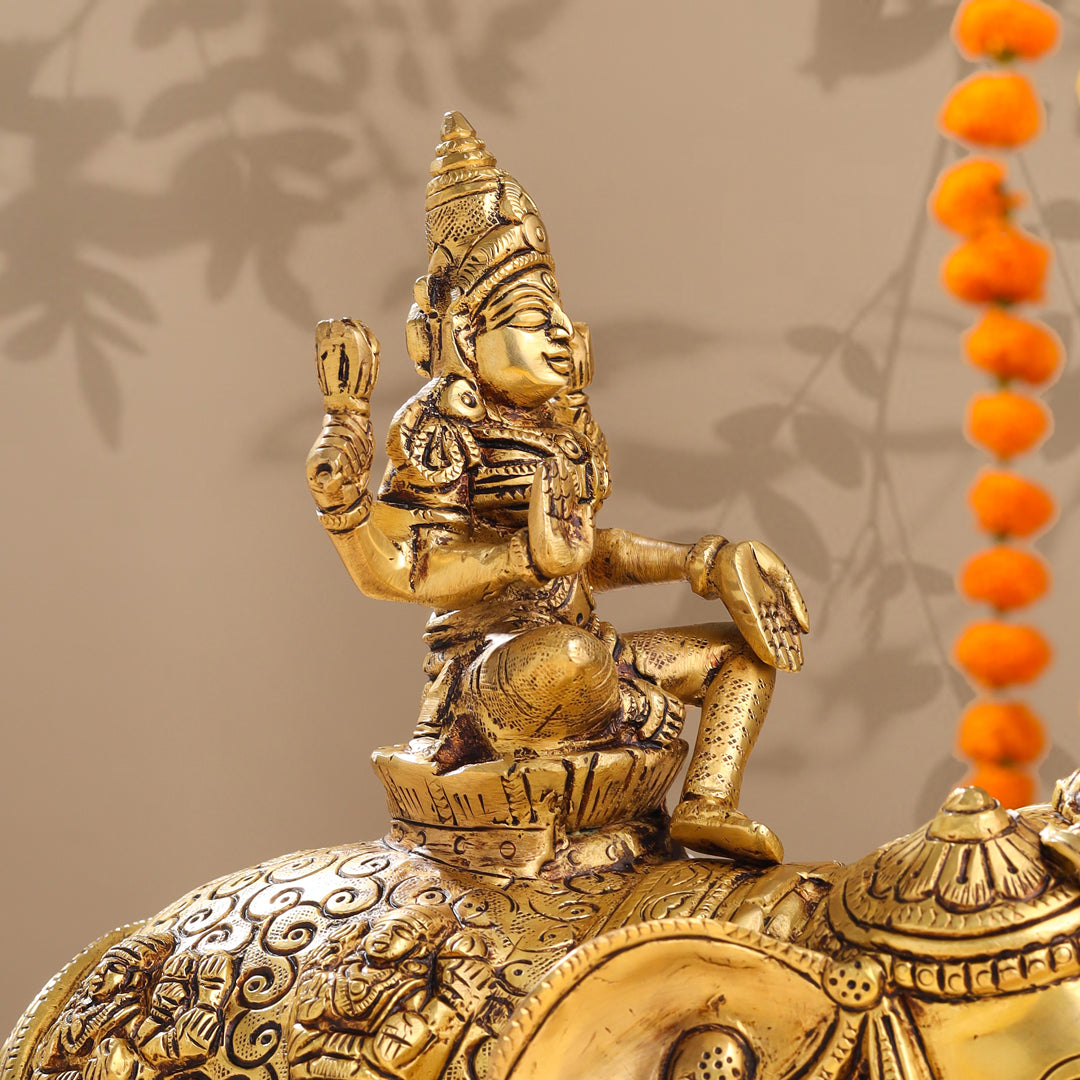 Brass Ashtalakshmi Elephant Statue (12 Inch) Vedansh Craft
