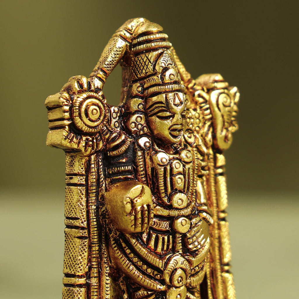 Brass Tirupati Balaji/Venkateshwar Idol (3.8 Inch) Vedansh Craft