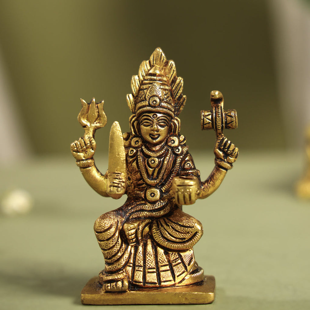Brass Sitting Karumari Amman Idol (3.7 Inch) Vedansh Craft