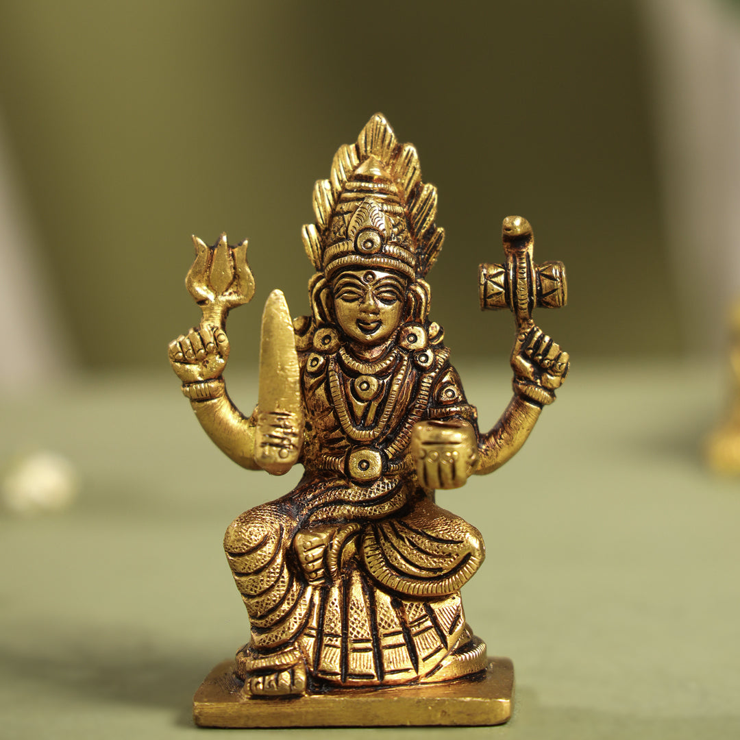 Brass Sitting Karumari Amman Idol (3.7 Inch) Vedansh Craft