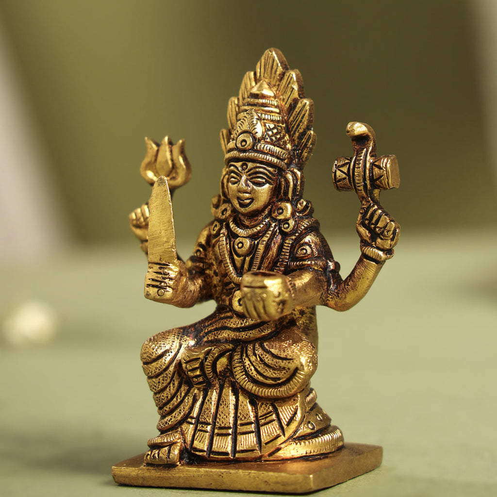 Brass Sitting Karumari Amman Idol (3.7 Inch) Vedansh Craft