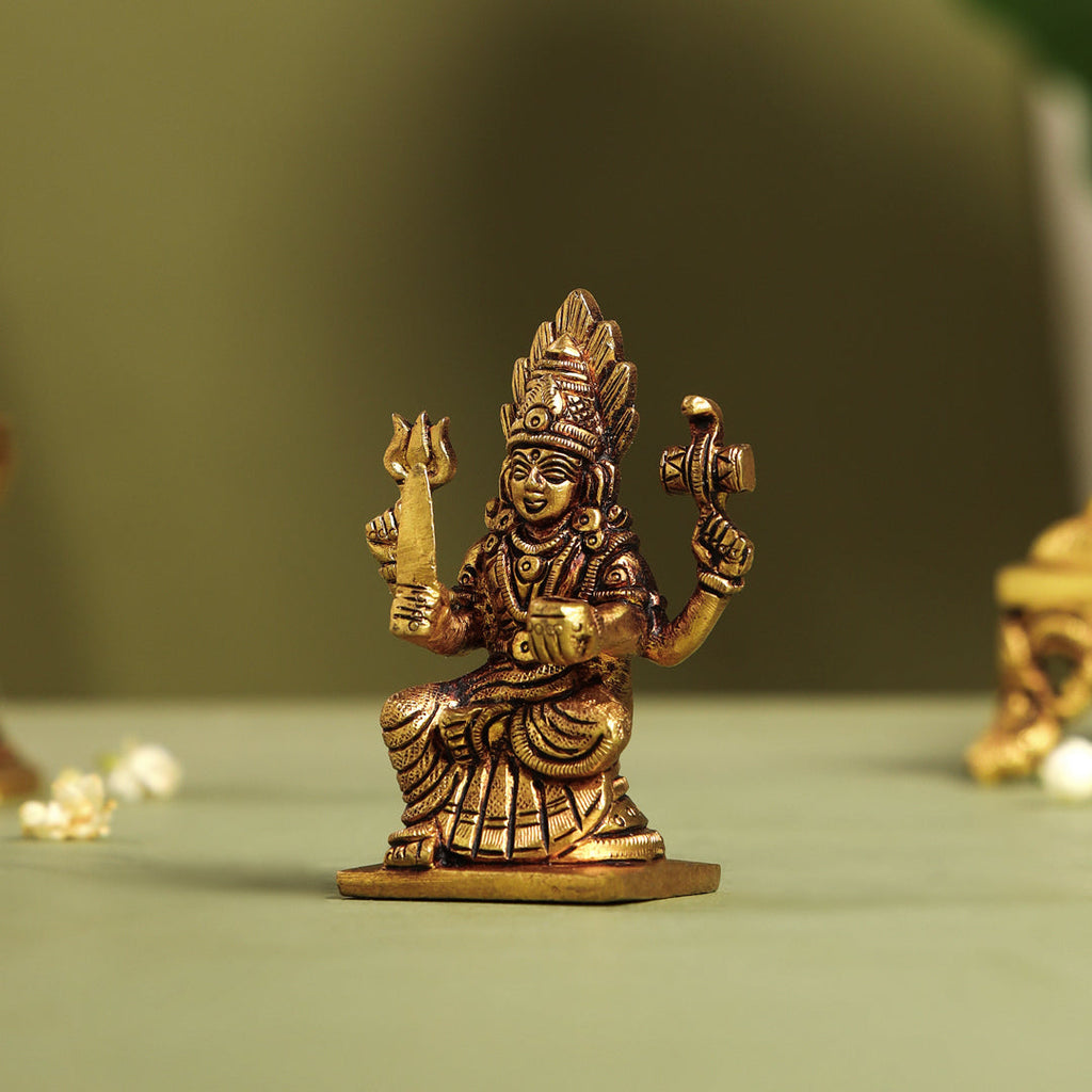 Brass Sitting Karumari Amman Idol (3.7 Inch) Vedansh Craft