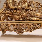 Brass Superfine Ganesha Resting On Couch (9 Inch) Vedansh Craft