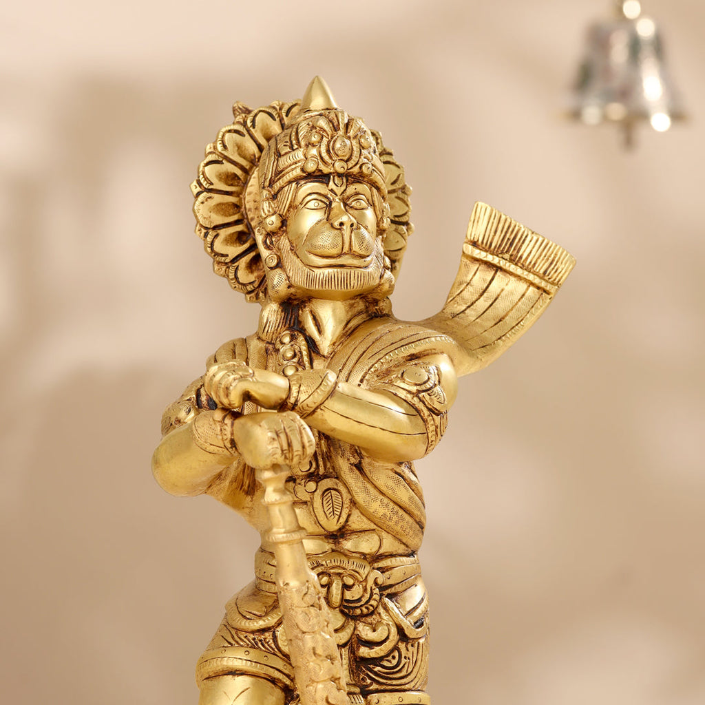Brass Lord Hanuman Standing Idol (14 Inch) Vedansh Craft