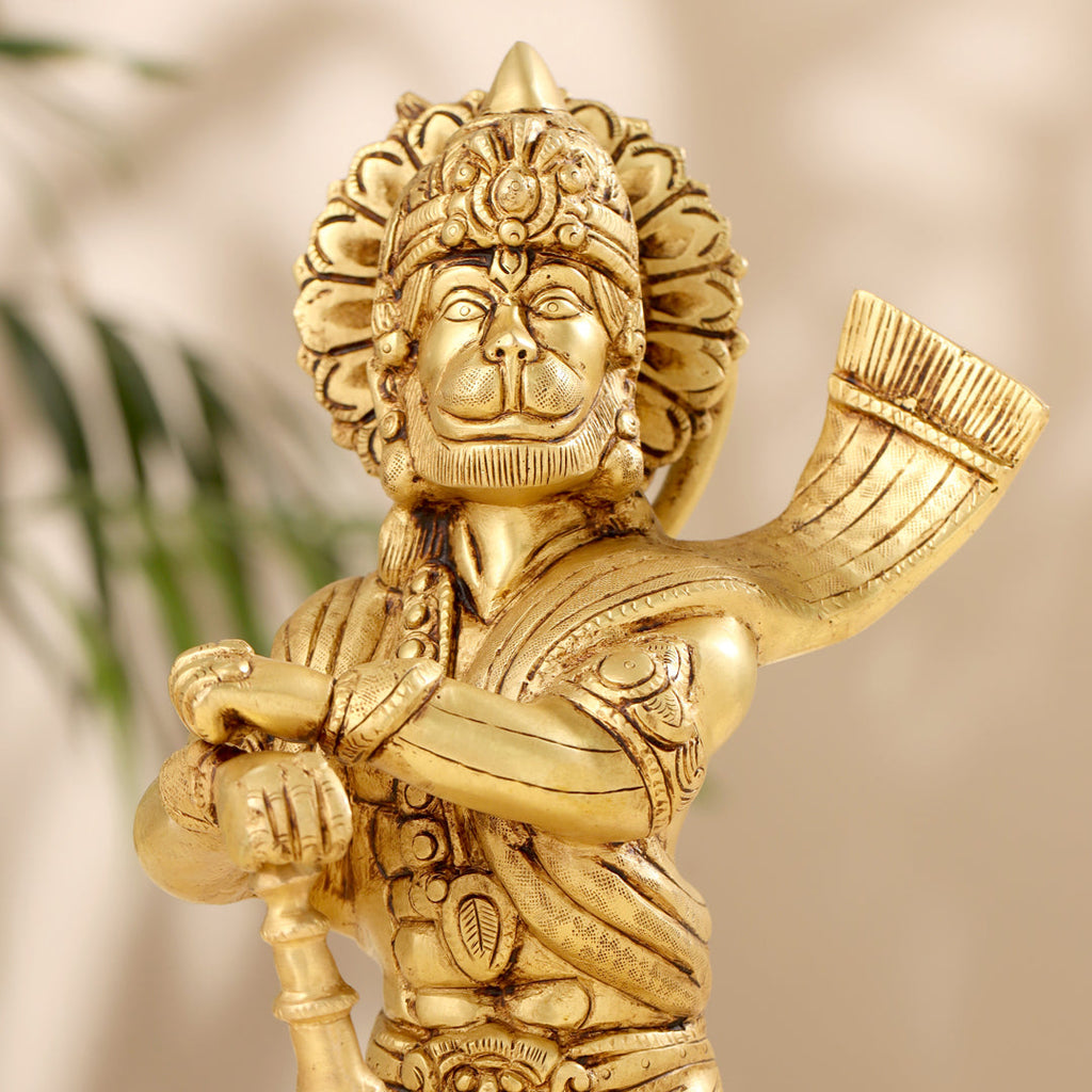 Brass Lord Hanuman Standing Idol (14 Inch) Vedansh Craft