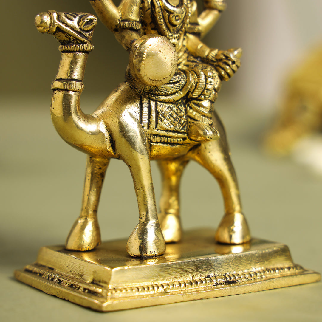 Brass Goddess Dasama Seated On Camel Idol (4.8 Inch) Vedansh Craft