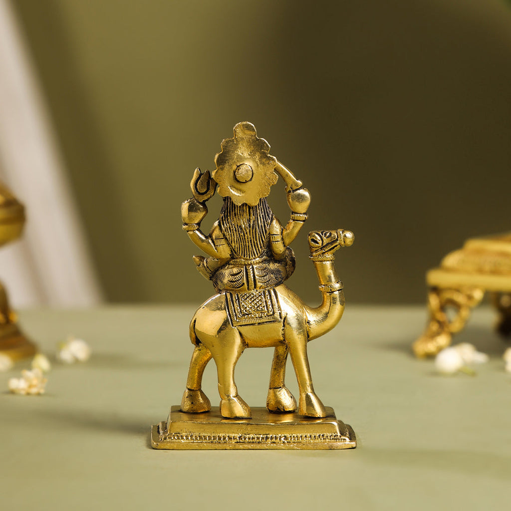 Brass Goddess Dasama Seated On Camel Idol (4.8 Inch) Vedansh Craft