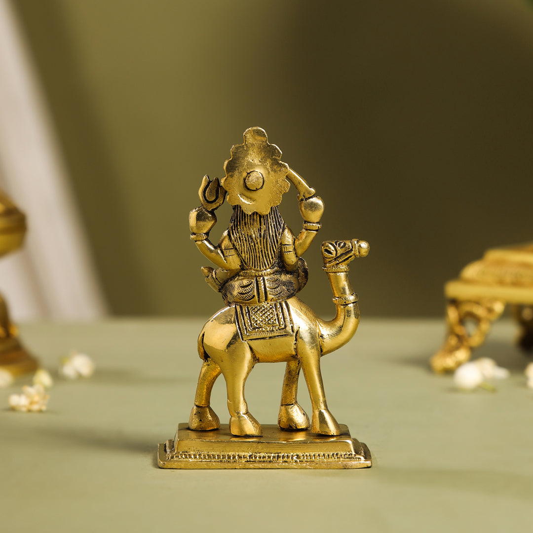 Brass Goddess Dasama Seated On Camel Idol (4.8 Inch) Vedansh Craft