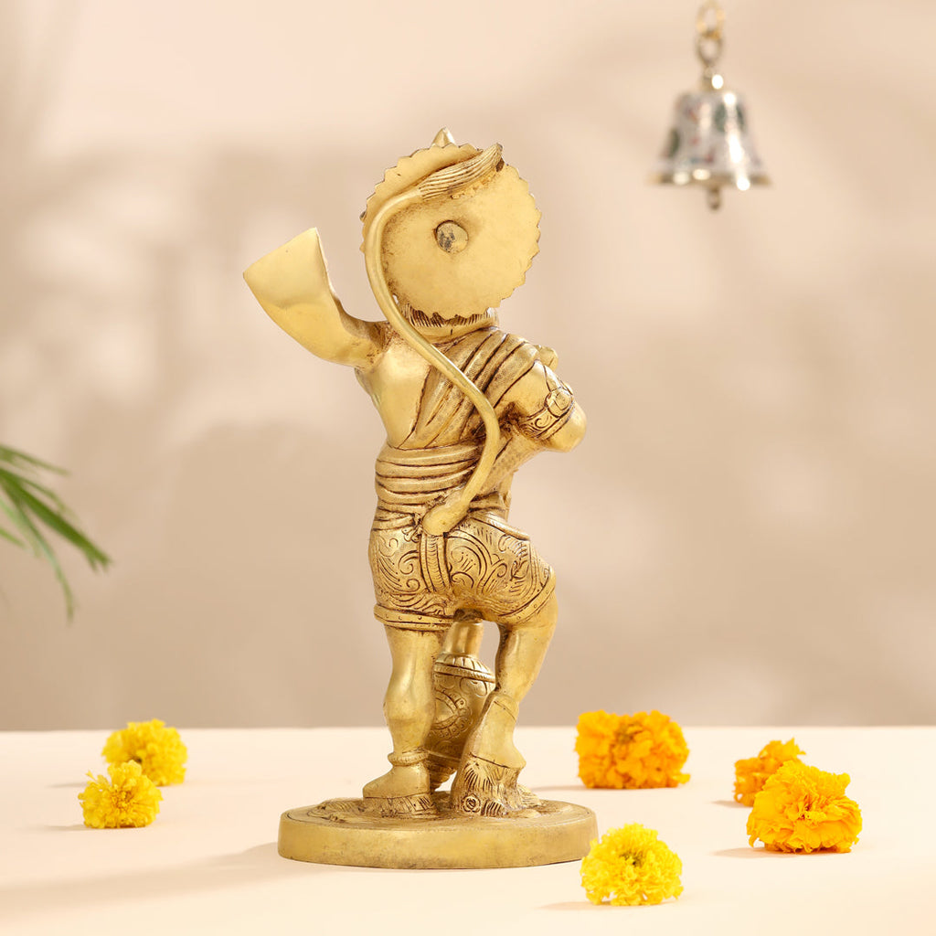 Brass Lord Hanuman Standing Idol (14 Inch) Vedansh Craft