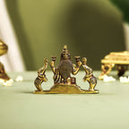 Brass Superfine Goddess Sitting Gaja Lakshmi Idol (3 Inch) Vedansh Craft