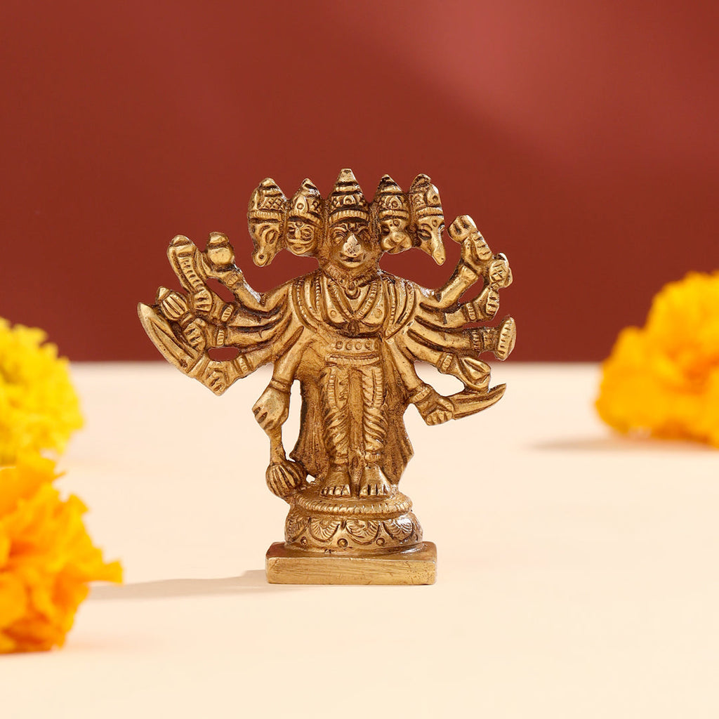 Brass Panchmukhi Hanuman Idol (4 Inch) Vedansh Craft