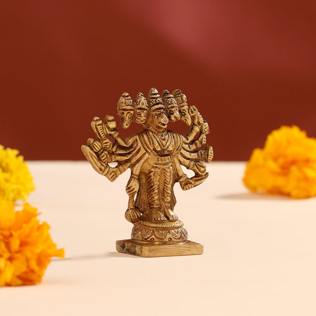 Brass Panchmukhi Hanuman Idol (4 Inch) Vedansh Craft