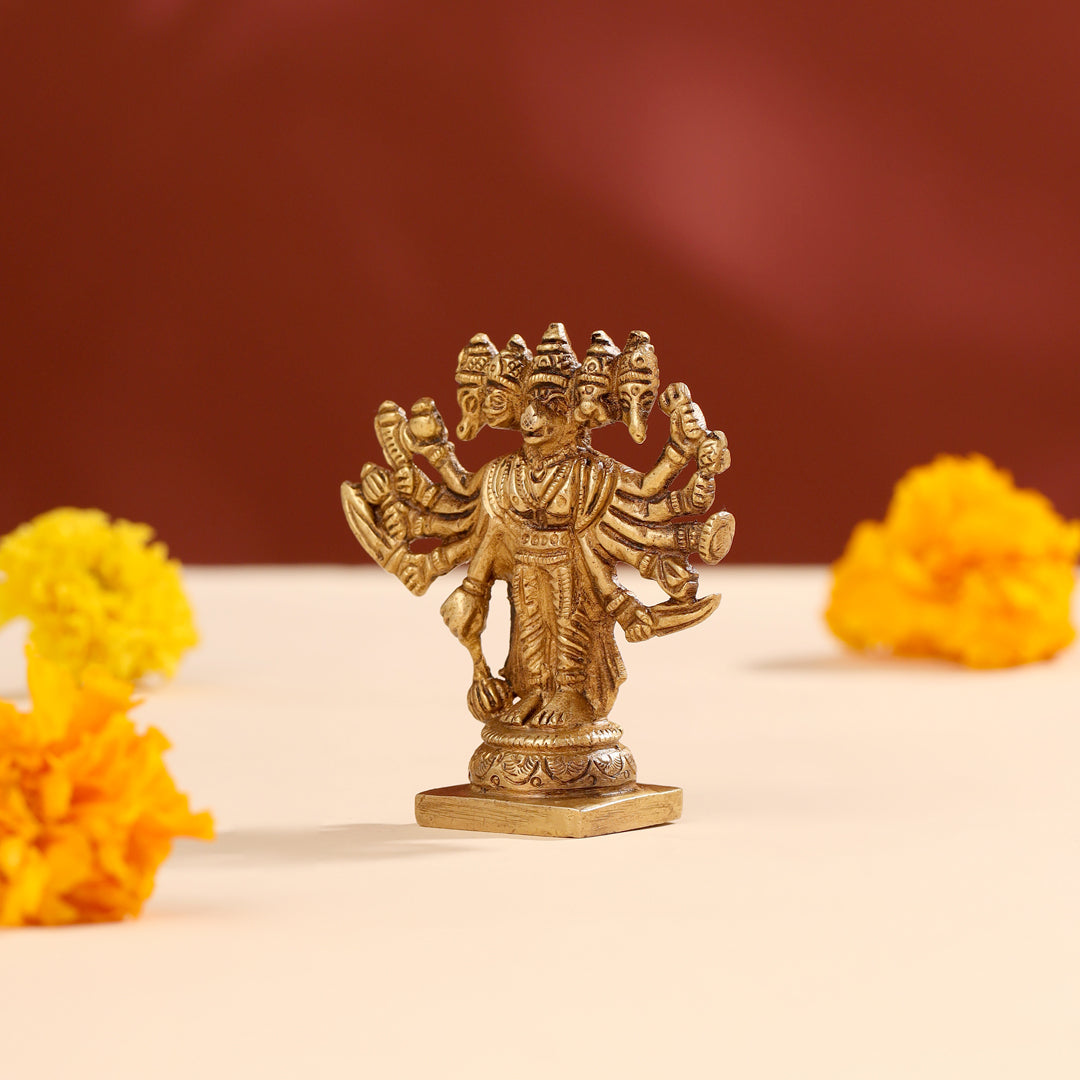 Brass Panchmukhi Hanuman Idol (4 Inch) Vedansh Craft