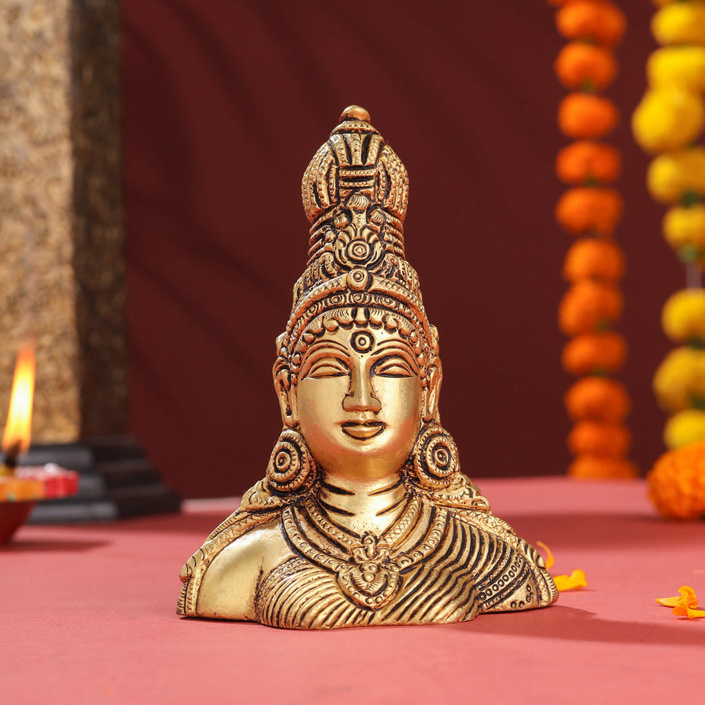 Brass Parvati Bust Idol (5 Inch) Vedansh Craft