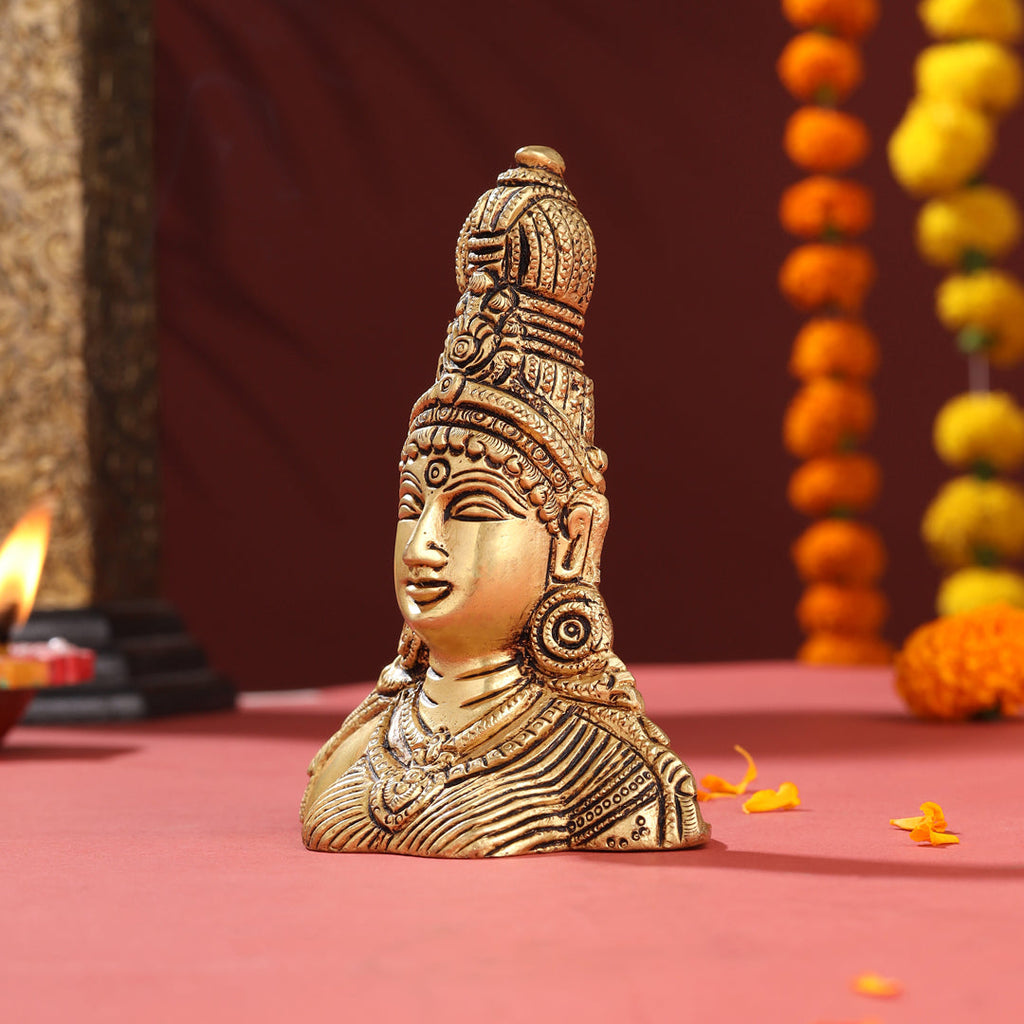 Brass Parvati Bust Idol (5 Inch) Vedansh Craft