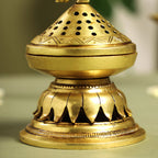 Brass Peacock Dhoop Dani & Incense Holder (6.5 Inch) Vedansh Craft