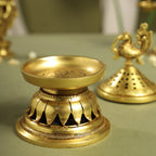 Brass Peacock Dhoop Dani & Incense Holder (6.5 Inch) Vedansh Craft