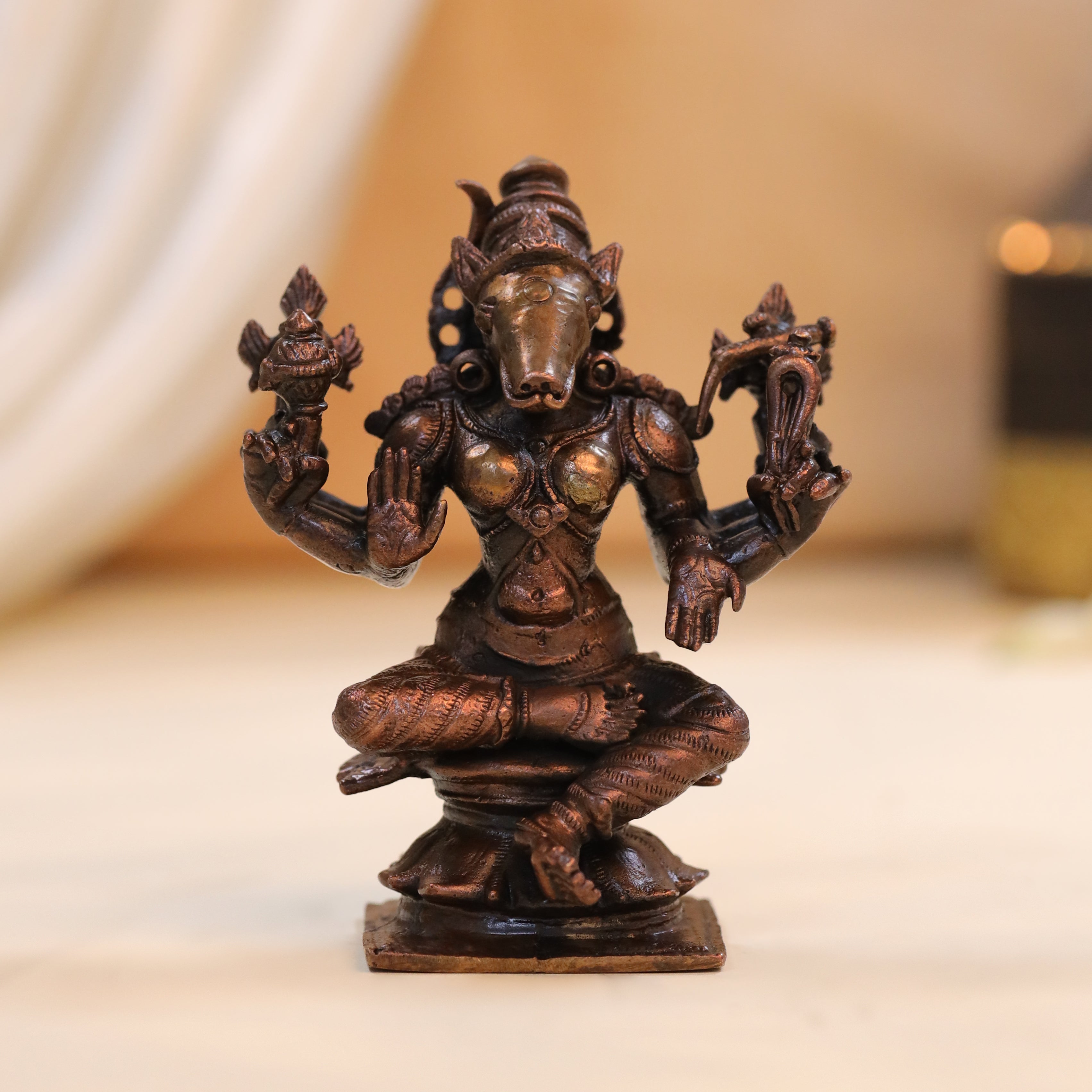 Copper Varahi Devi Idol (4 Inch) Vedansh Craft